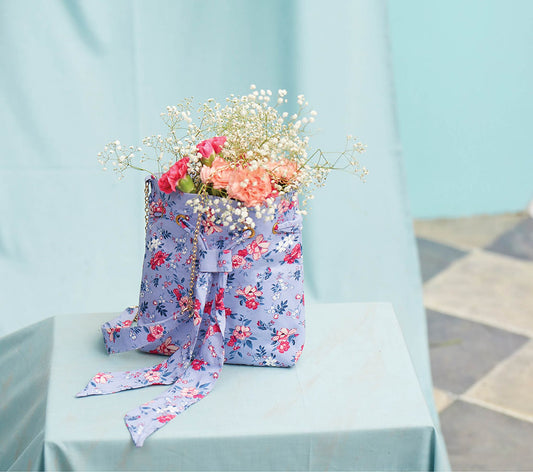 Lilac Indigo floral Bag