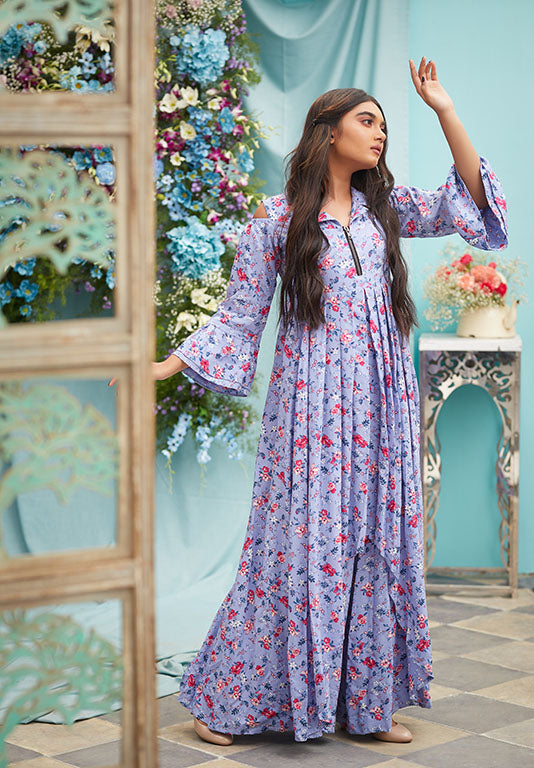 Lilac Purple Palazzo Saree Jumpsuit Dress