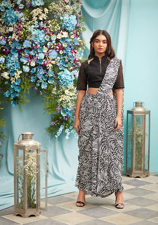 Palazzo Half Sari - Flutterfly Saree
